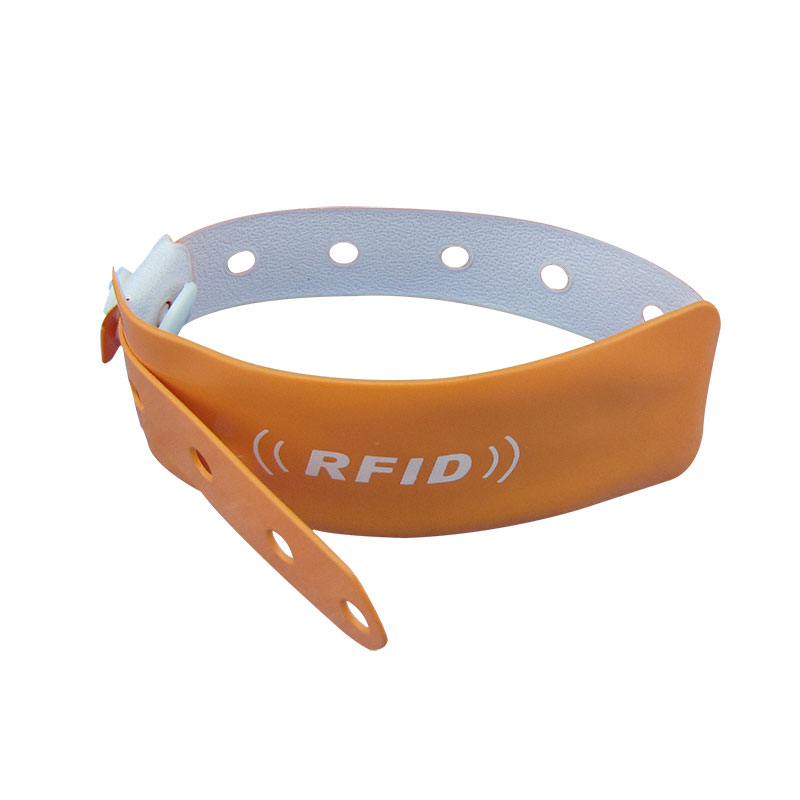 13,56 MHz Rfid-Frequenzbänder Beschreibbares Einweg-RFID-Kunststoff-PVC-Event-Armband